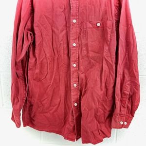 Orvis Men’s Solid Red 100% Cotton Button Down Long Sleeve Shirt Sz M